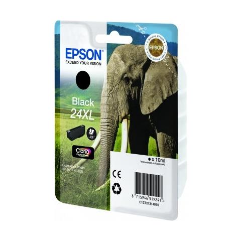 T2431 24XL / Elephant Cartuccia Ink Originale Nero per XP-750 / XP-850 Capacità 500 Pagine - Foto 2