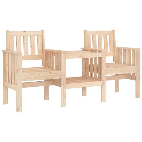Panca da Giardino con Tavolino 2 Posti Legno Massello di Pino - Foto 2