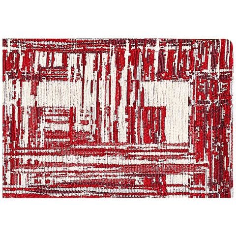 Tappeto Arredo Salotto Antiscivolo Scendiletto Camera Dis. Bangkok By Suardi 115x175 Rosso - Foto 2