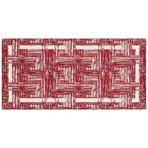 Tappeto Arredo Salotto Antiscivolo Scendiletto Camera Dis. Bangkok By Suardi 115x175 Rosso - Foto 1