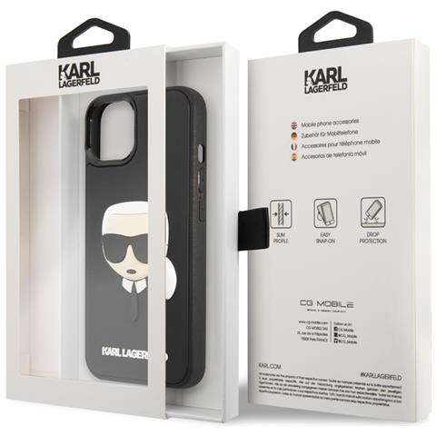 Cover Per Iphone 14 3d Rubber Karl's Head, Nero - Foto 3