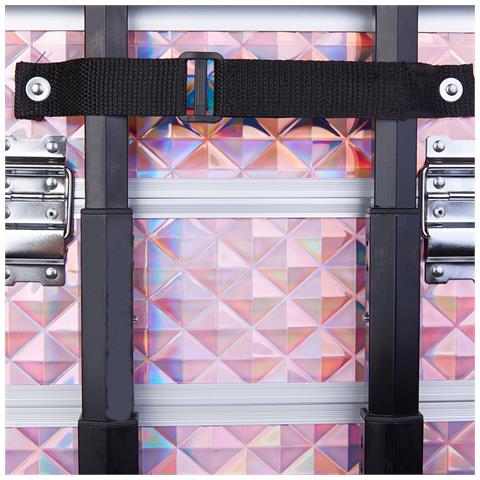 Trolley Makeup 4in1 Valigetta Rosa Trucco Estetista Beauty Case Ruote Staccabili - Foto 5