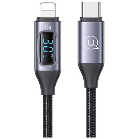 Cavo 30w Usb-c A Lightning 1.2m Modello Display Bd Con Schermo Led, Nero - Foto 2