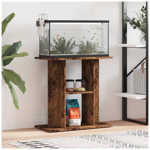 Supporto Acquario 60x30x60 cm in Legno Multistrato Rovere Fumo - Foto 8