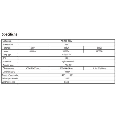 Faro lampione stradale snodabile LED 50W IP65 130lm /w 4000k - Foto 2