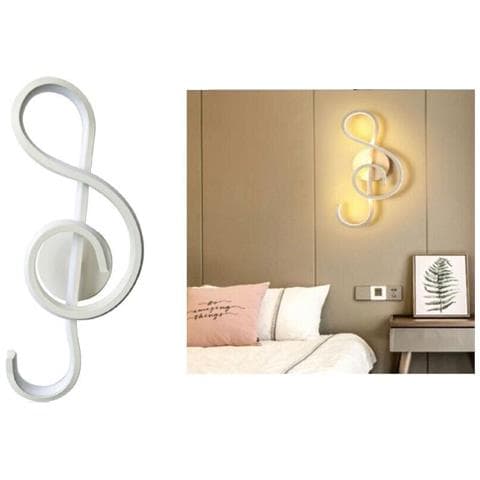 Applique Lampada Interno Moderna Parete Muro Note Musicali 14w Luce Calda Sj090 - Foto 1