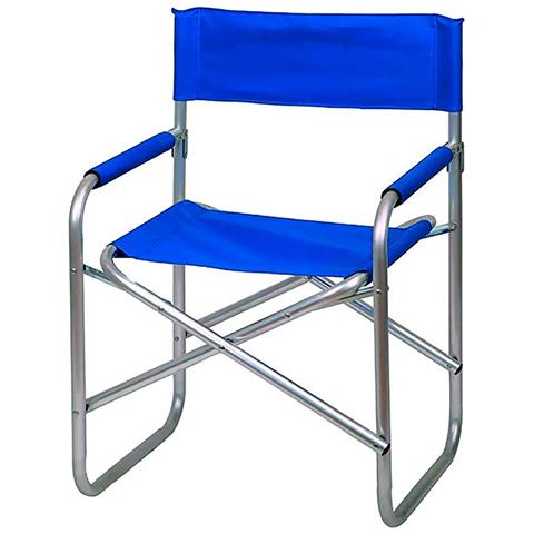 Sedia Regista Camping Spiaggia Giardino Pieghevole Portatile Con Schienale Hollywood Hollywood Blu - Foto 1