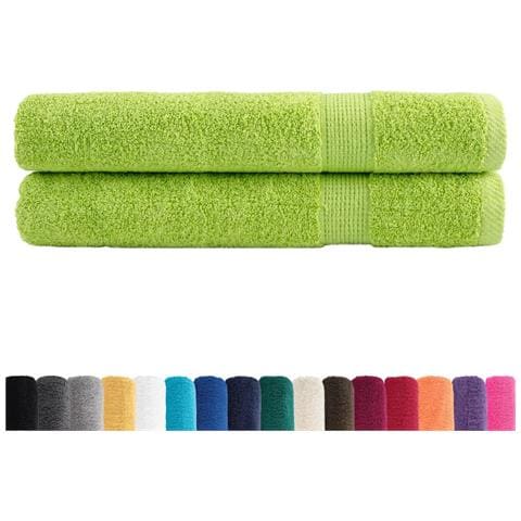 Asciugamani per Sauna SOLUND 2 pz Verdi 80x200 cm 600 g /m² - Foto 2