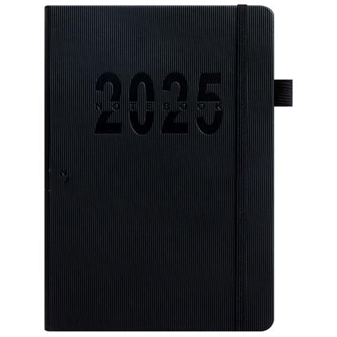 Agenda Giornaliera 2026 - Quaderno A Righe Nere A5 Con Cinturino (180 Fogli) - Foto 1