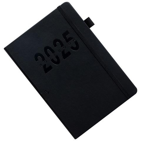 Agenda Giornaliera 2026 - Quaderno A Righe Nere A5 Con Cinturino (180 Fogli) - Foto 2