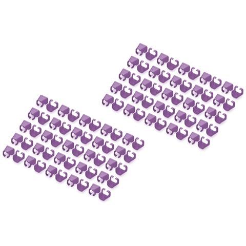 Digitus A-CC-VI, Clip di codifica a colori, Viola, Cloruro di polivinile (PVC), Cat5e/6, 100 pz, 100 mm - Foto 1