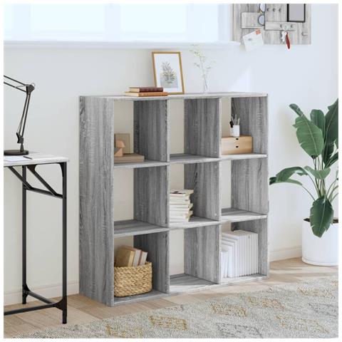 Libreria Grigio Sonoma 102x32x102 Cm In Legno Multistrato - Foto 3