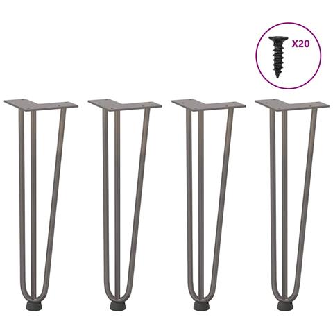 Gambe Tavolo A Forcina 4 Pz 42 Cm Acciaio Massiccio - Foto 1