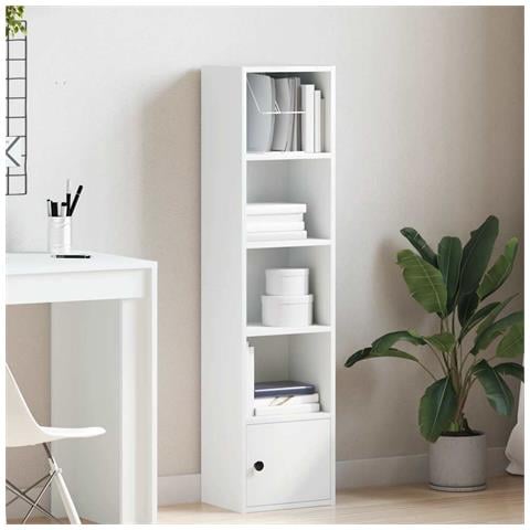 Libreria Bianca 31x24x127 Cm In Legno Multistrato - Foto 3