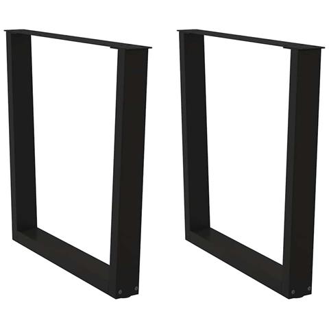 Gambe Per Tavolo Da Pranzo A V 2 Pz Nero 80x(72-73,3)cm Acciaio - Foto 1