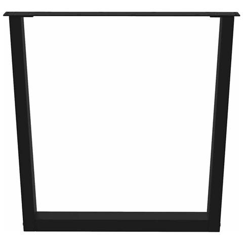 Gambe Per Tavolo Da Pranzo A V 2 Pz Nero 80x(72-73,3)cm Acciaio - Foto 3