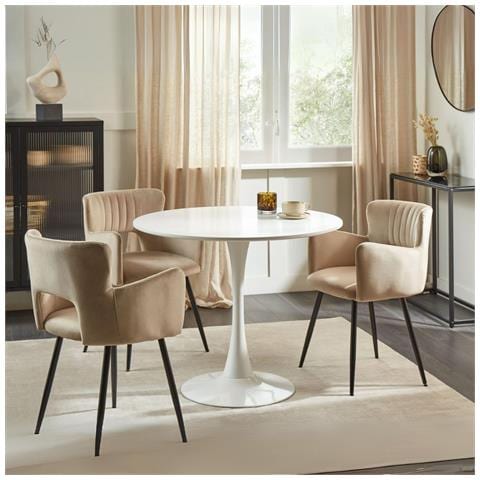 Tavolino Derek Colore Bianco Opaco 90x73 H - Foto 1
