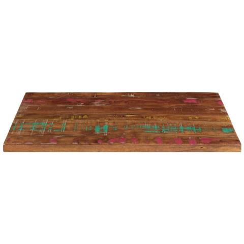 Piano Tavolo 80x70x1,5 Cm Rettangolare In Massello Di Recupero - Foto 3
