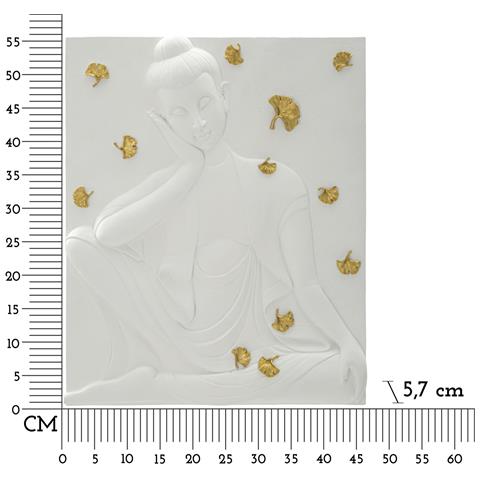 Decorazione In Metallo E Legno Geometrico 13 - Bianco - Poliresina - 46x5,7x55,5 Cm - Foto 6