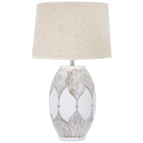 Lampada Da Tavolo Mf166 - Bianco - Poliresina - 38x38x67 Cm - Foto 1