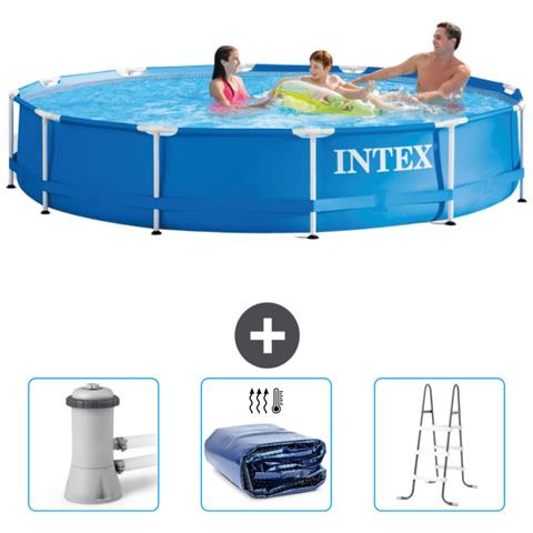 Piscina Fuori Terra - In Giro - 366x366x76 Cm - Blu - Include Accessori Coordinati Cb83 - Foto 1