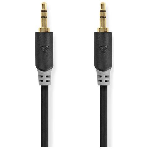 Cavo Audio Stereo Rotondo 2 Connettori Jack 3,5mm Maschio 10 Metri Colore Grigio Antracite - Foto 1