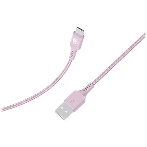 Cavo In Nylon Intrecciato Da Usb-a A Usb-c Fastcharge 15w 3a 1,2 M, Rosa - Foto 2