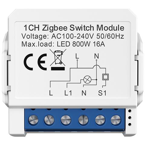 Modulo Interruttore Smart Zigbee - 1 Gang, Neutro Richiesto, Bianco - Foto 1