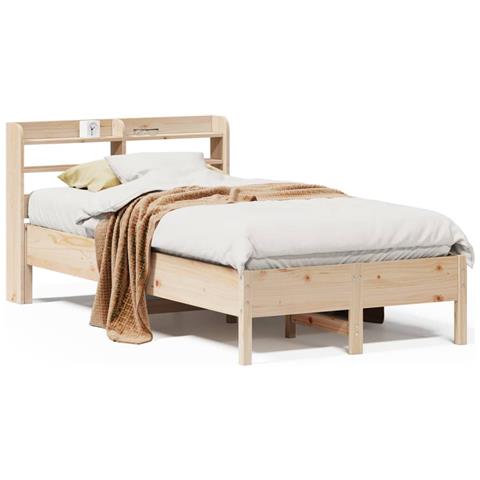 Letto senza Materasso 120x200 cm in Legno Massello di Pino - Foto 1