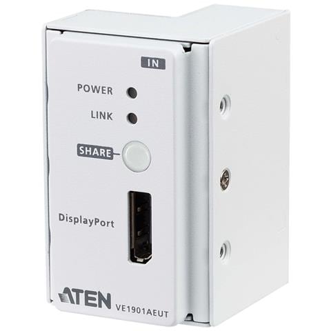 ATEN Trasmettitore DisplayPort HDBaseT-Lite con placca a parete UE / PoH, 4096 x 2160 Pixel, Trasmettitore AV, 60 m, Cablato, Bianco, HDCP - Foto 1