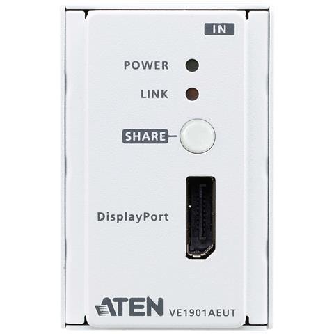ATEN Trasmettitore DisplayPort HDBaseT-Lite con placca a parete UE / PoH, 4096 x 2160 Pixel, Trasmettitore AV, 60 m, Cablato, Bianco, HDCP - Foto 6