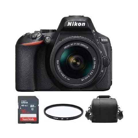 D5600 Kit Af-p 18-55mm F3.5-5.6g Vr + Pacchetto Fotocamera + Scheda Sd 16gb + Filtro Hoya Ux Uv 55mm - Foto 1