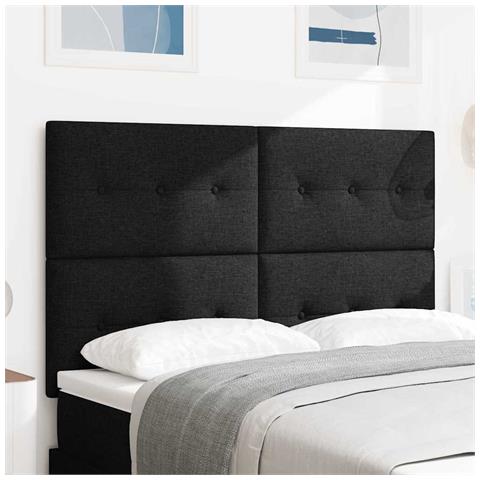 Testiera LED con luci a strisce a LED Nero 144 cm Tessuto - Foto 2