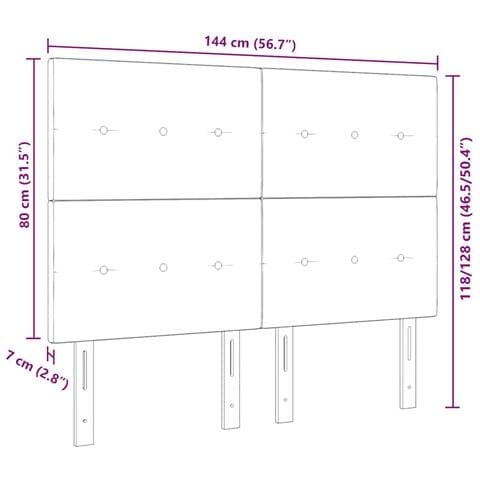 Testiera LED con luci a strisce a LED Nero 144 cm Tessuto - Foto 9
