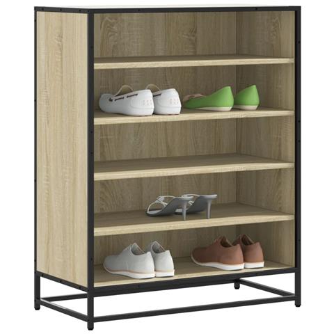 Scarpiera Rovere Sonoma 75x38x97,5 cm Legno Multistrato Metallo - Foto 2