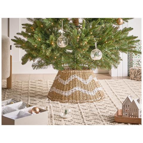 Copri Base Per Albero Di Natale Hiver Alghe Marine Bianco 43 Cm - Foto 1