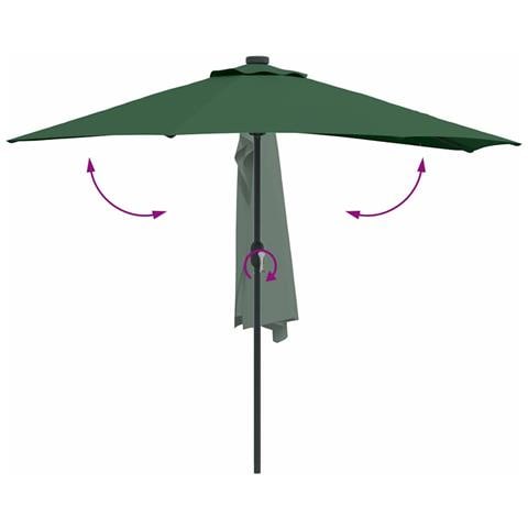 Parasol da giardino metà Verde 294 x 150 x 224 cm Tessuto - Foto 9