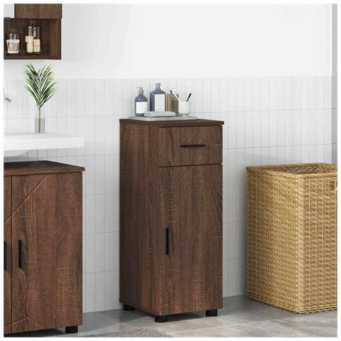 Mobile da Bagno con cassetto Rovere marrone 30 x 35 x 80 cm - Foto 2