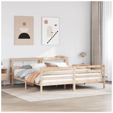Giroletto con Testiera 200x200 cm in Legno Massello di Pino - Foto 2