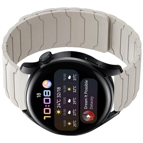 Cinturino Magnetico In Silicone Compatibile Con Samsung Watch 5/6/7, Huawei Gt3/4/5 E Amazfit - 20/22mm White 20 Mm - Foto 2