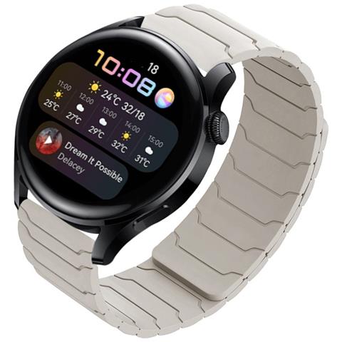 Cinturino Magnetico In Silicone Compatibile Con Samsung Watch 5/6/7, Huawei Gt3/4/5 E Amazfit - 20/22mm White 20 Mm - Foto 3