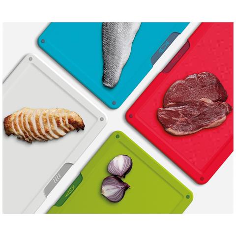 Set Taglieri Multicolore Folio Icon Quattro Pezzi Formato Grande Codificati Per Colore Antiscivolo Lavabili In Lavastoviglie Previene Contaminazione Incrociata - Foto 5