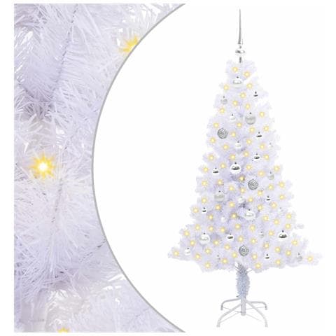 Albero di Natale artificiale Bianco 150 cm PVC e Acciaio - Foto 1