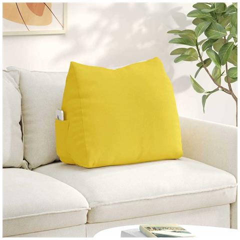 Cuscino per Schiena Giallo Chiaro 60 x 20 x 50 cm Tessuto - Foto 2