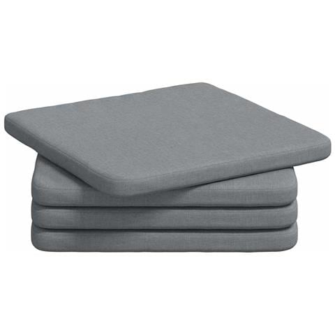 Cuscini per Seduta 4 pcs Grigio chiaro 40 x 40 x 3 cm Tessuto - Foto 1
