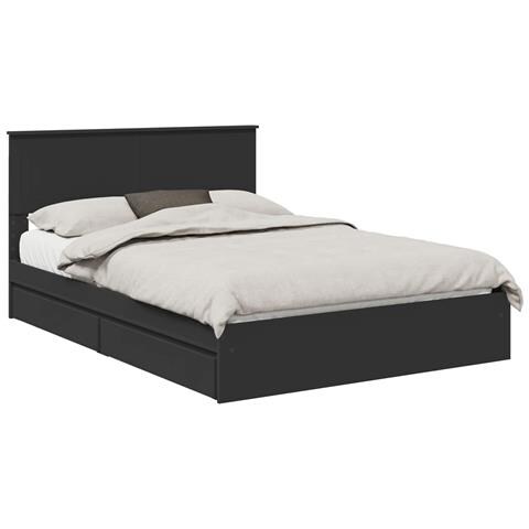 Letto con Contenitore Nero 140 x 190 cm Legno multistrato - Foto 1