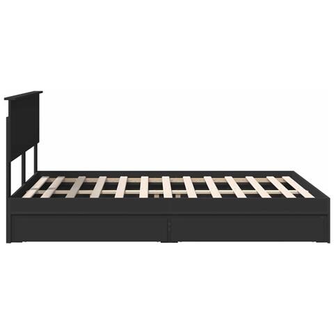 Letto con Contenitore Nero 140 x 190 cm Legno multistrato - Foto 9