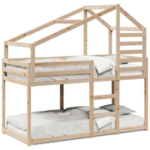 Letto a Castello senza Materasso 90x200cm Massello Pino - Foto 1