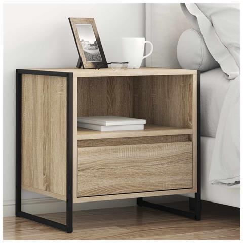 Comodino 2 pcs Sonoma 50 x 39,5 x 50 cm Legno multistrato - Foto 2