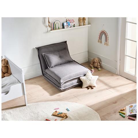 Divano Letto Singolo Dellen Tessuto Grigio Scuro - Foto 1